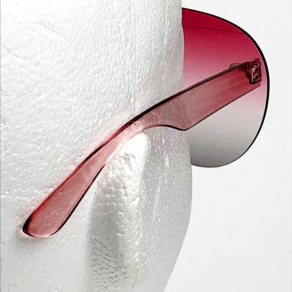 Oversized Rimless Pink Gradient Sunglasses - Picture 11 of 12